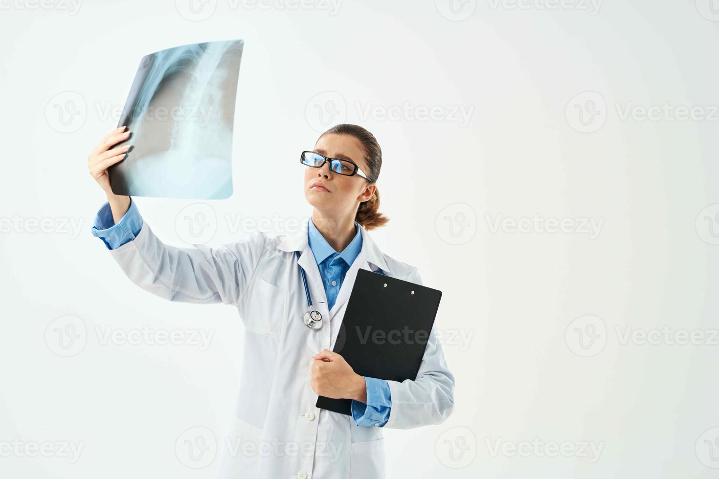 female doctor in white coat medicine diagnostics health professional photo