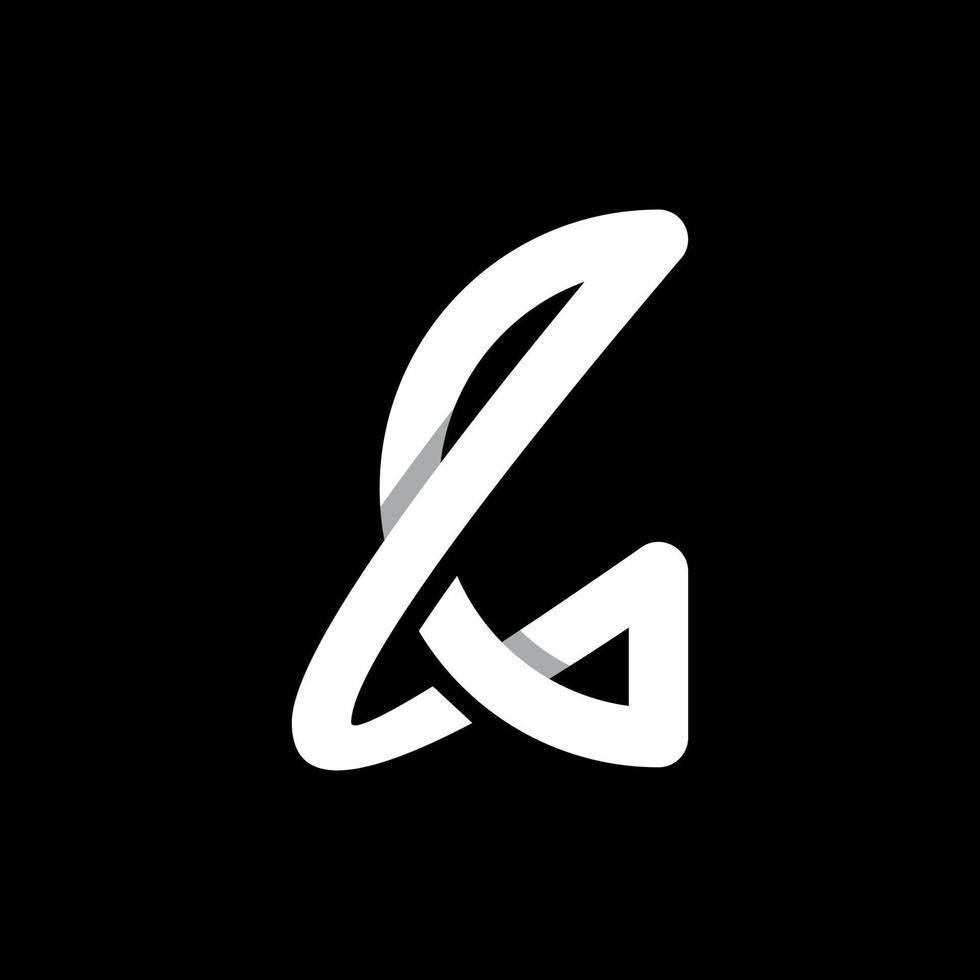 Letter l monogram unique line simple logo vector