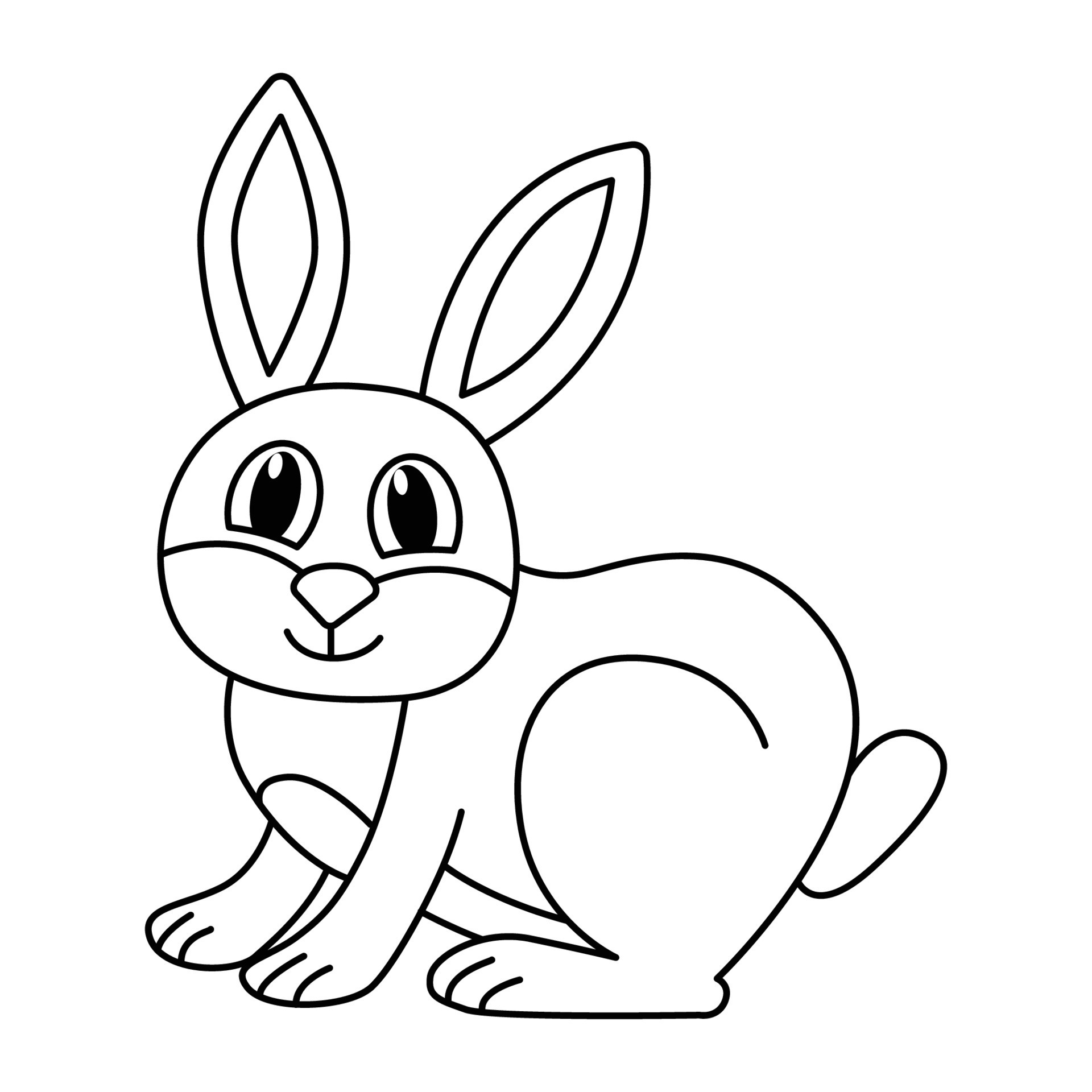 Cute rabbit cartoon coloring page illustration vector. For kids