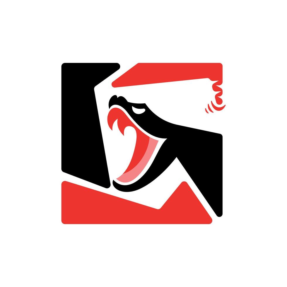 Rattlesnake square geometric modern logo vector
