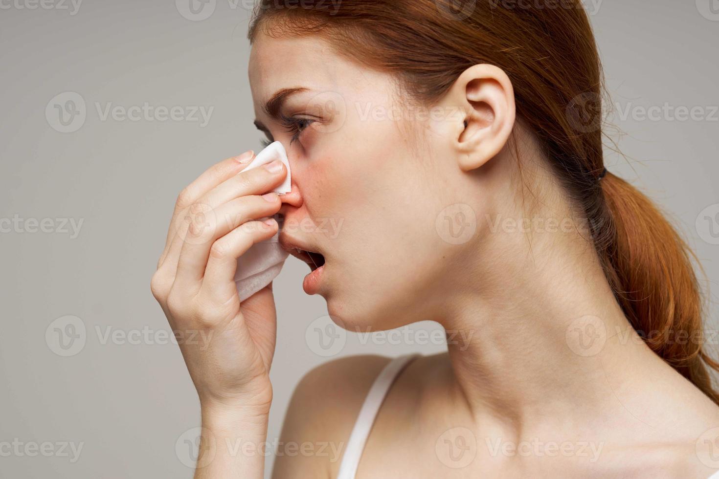woman flu infection virus health problems close-up photo