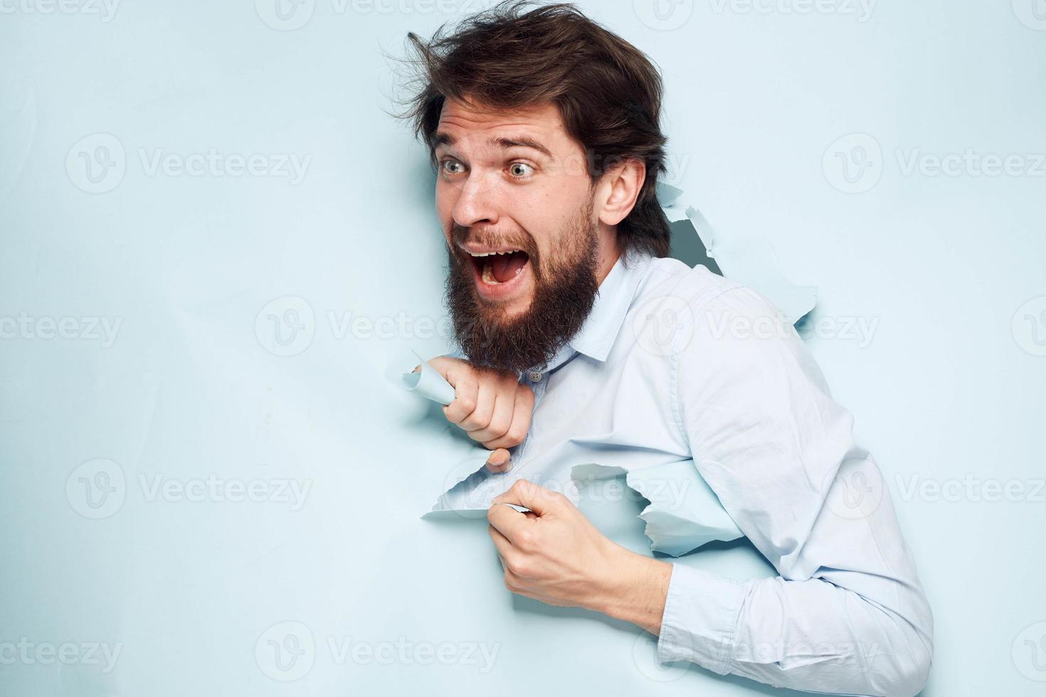 Shirts manager office official job career Lifestyle blue background photo