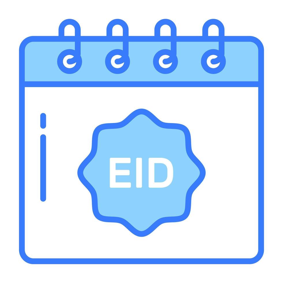 Eid tag on calendar denoting icon of ramadan calendar, premium vector of calendar