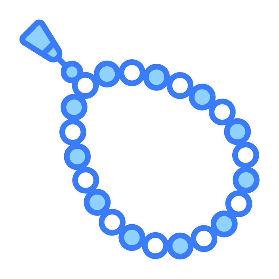 A chain of holy beads for worship concept of tasbih, holy rosary icon vector