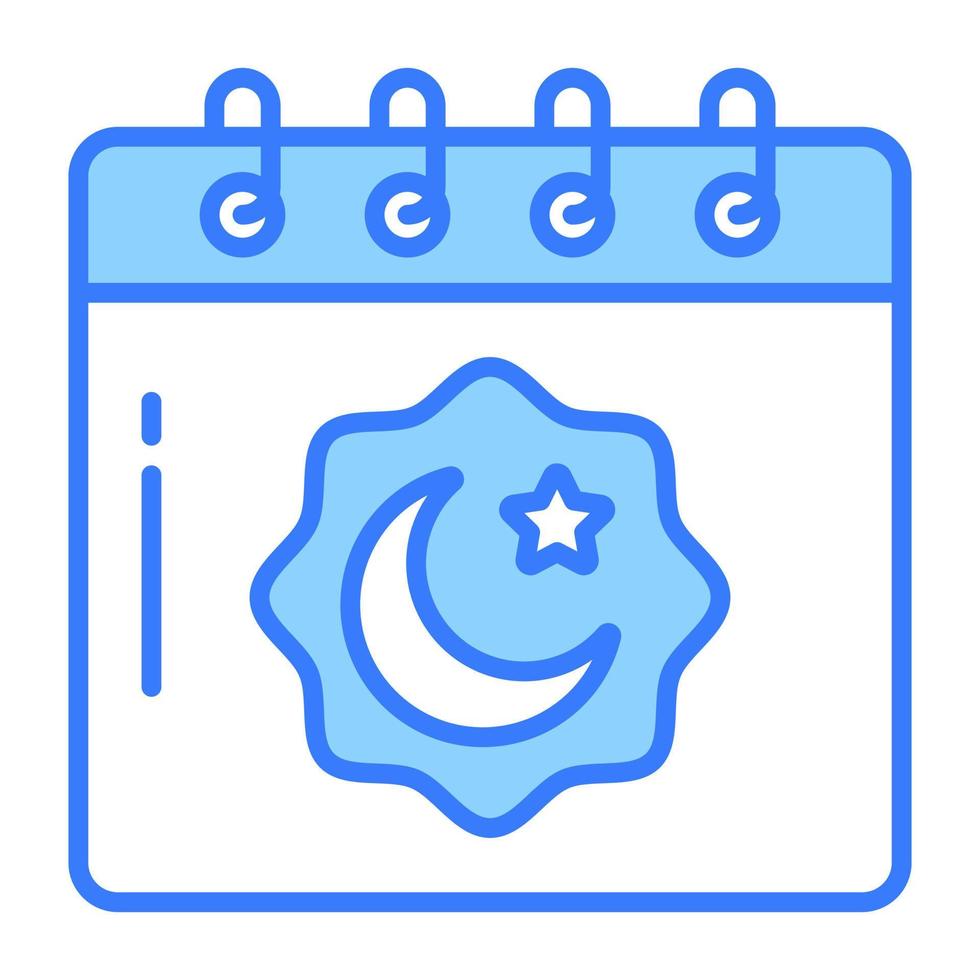 Moon and star with calendar showing concept of ramadan calendar vector