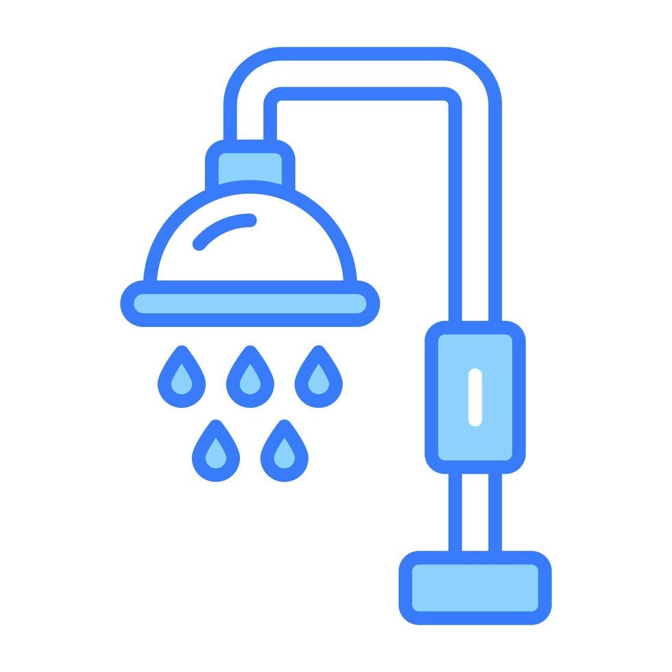An amazing vector of shower with water drops, icon of taking ghusl