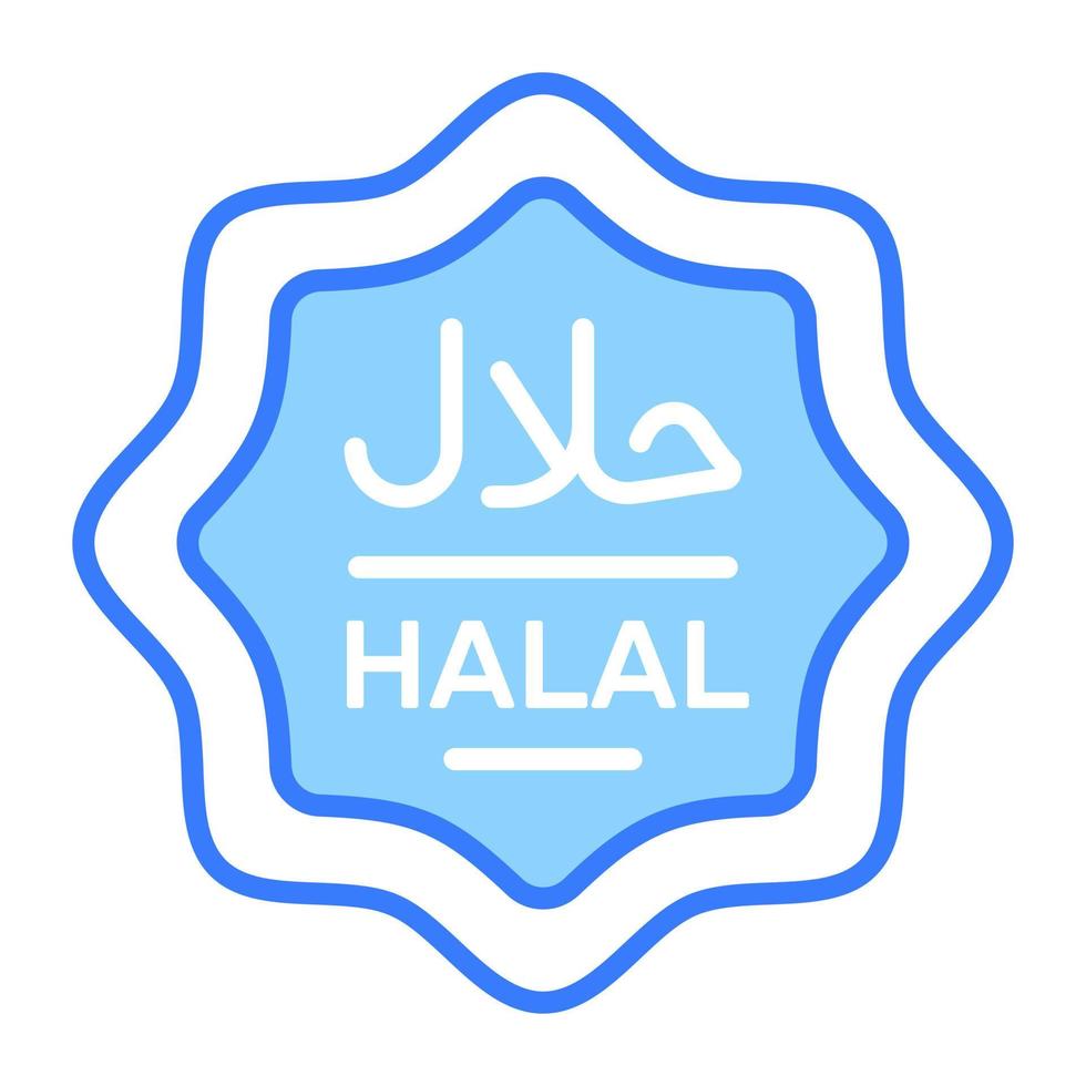 Halal food label vector design in modern and trendy style, easy to use icon