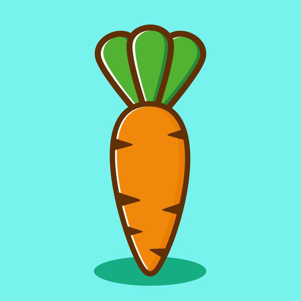 A cartoon carrot on a blue background vector