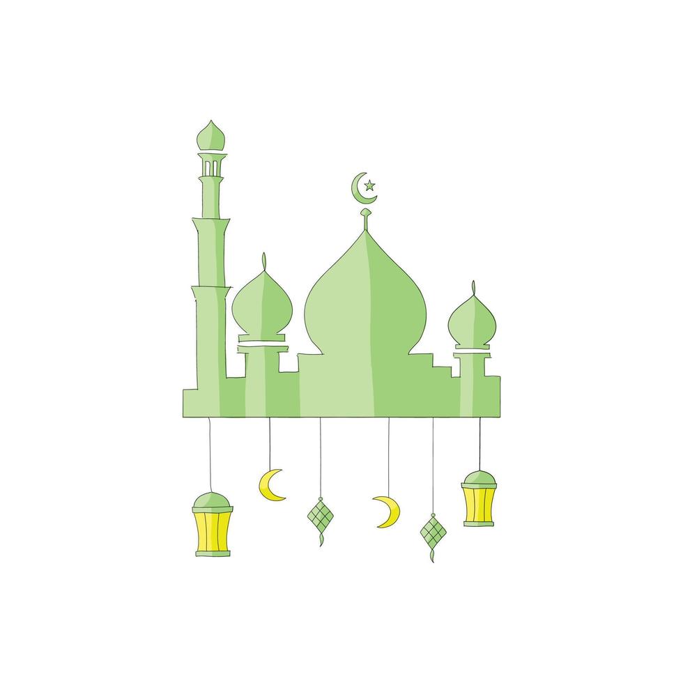 Mosque islamic isolated vector design
