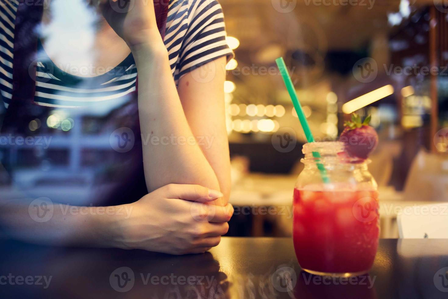 woman one unit in restaurant cocktail drink leisure lifestyle photo