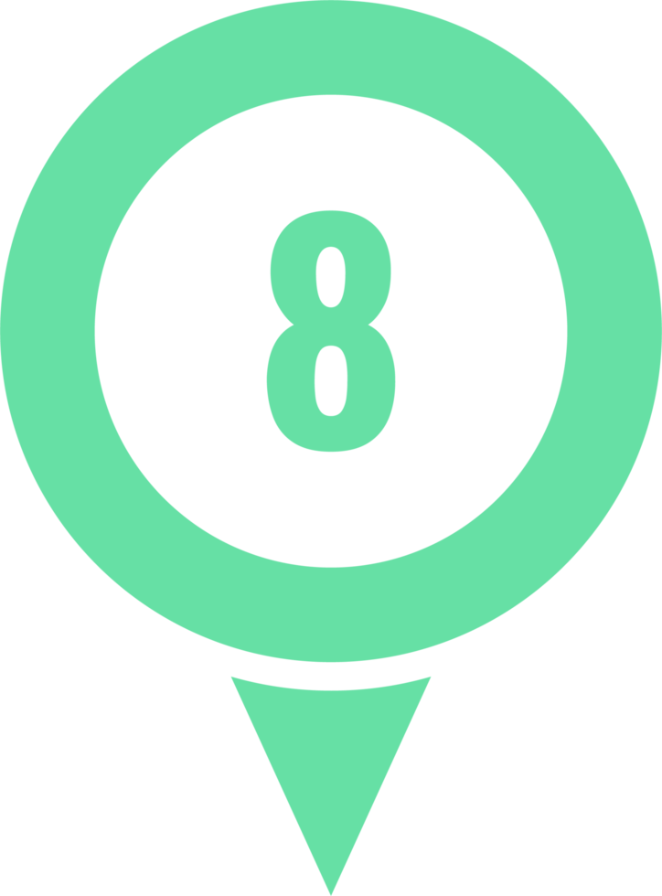 Location pointer pin icon with number png