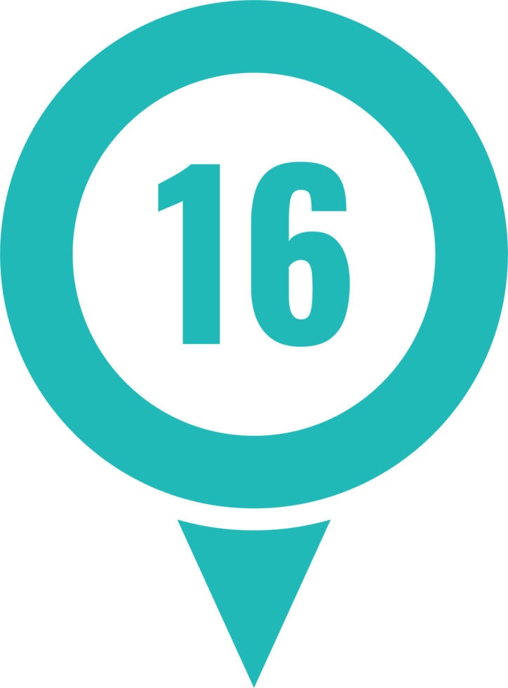 Location pointer pin icon with number png