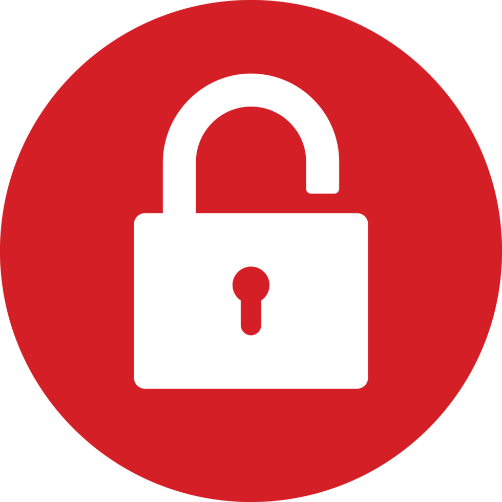 Padlock icon in flat style clip art png