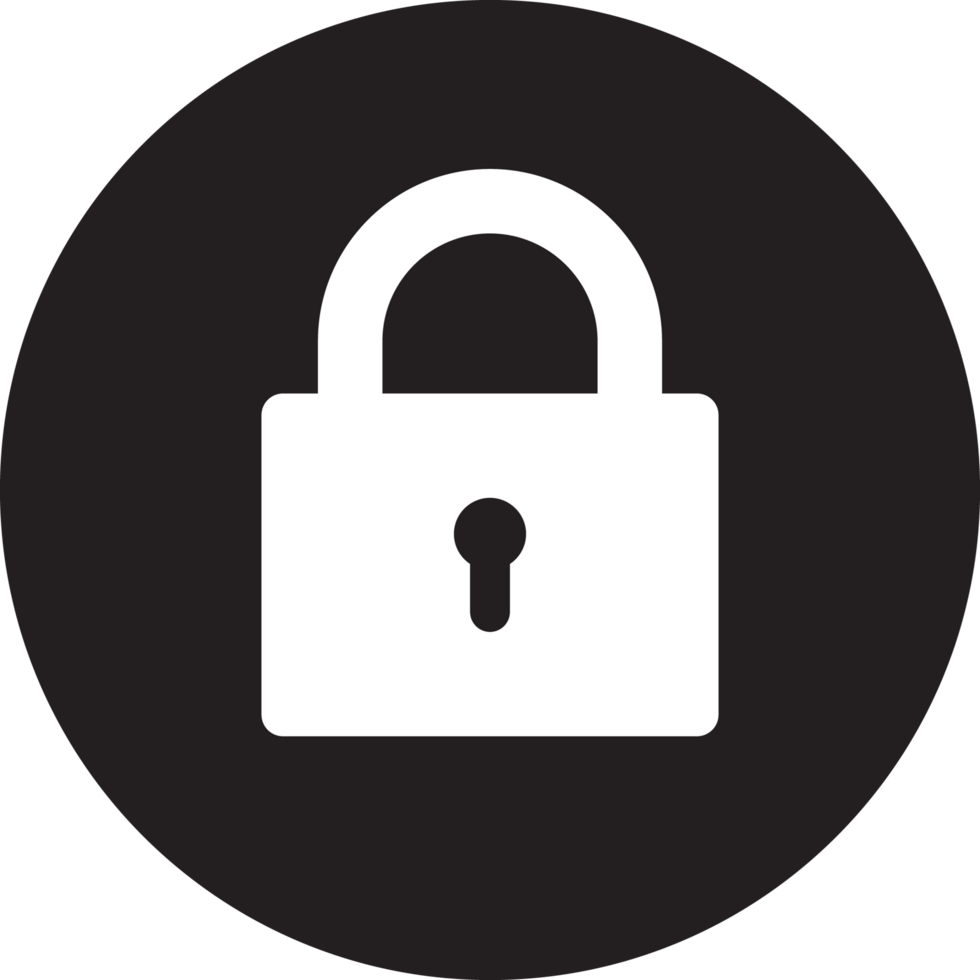 Padlock icon in flat style clip art png