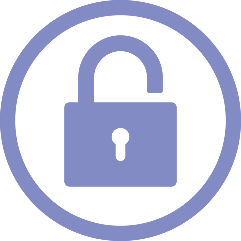 Padlock icon in flat style clip art png