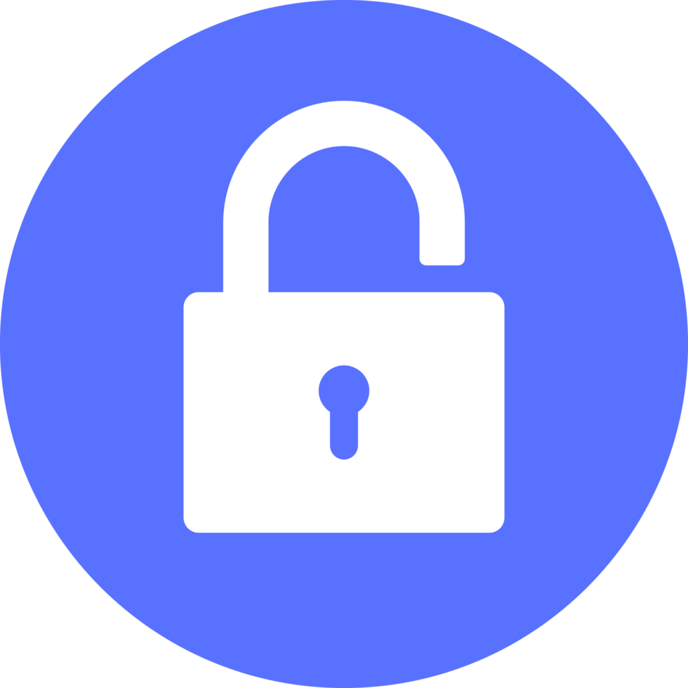 Padlock icon in flat style clip art png