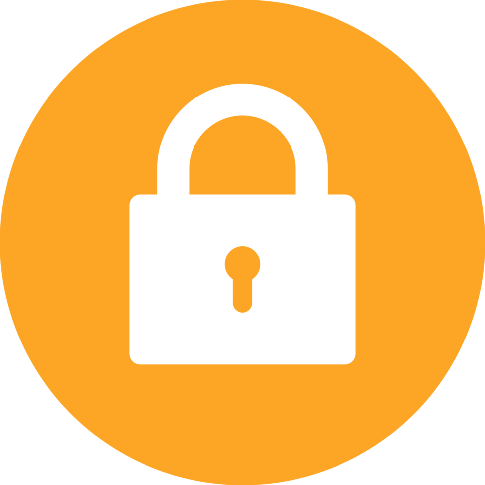 Padlock icon in flat style clip art png