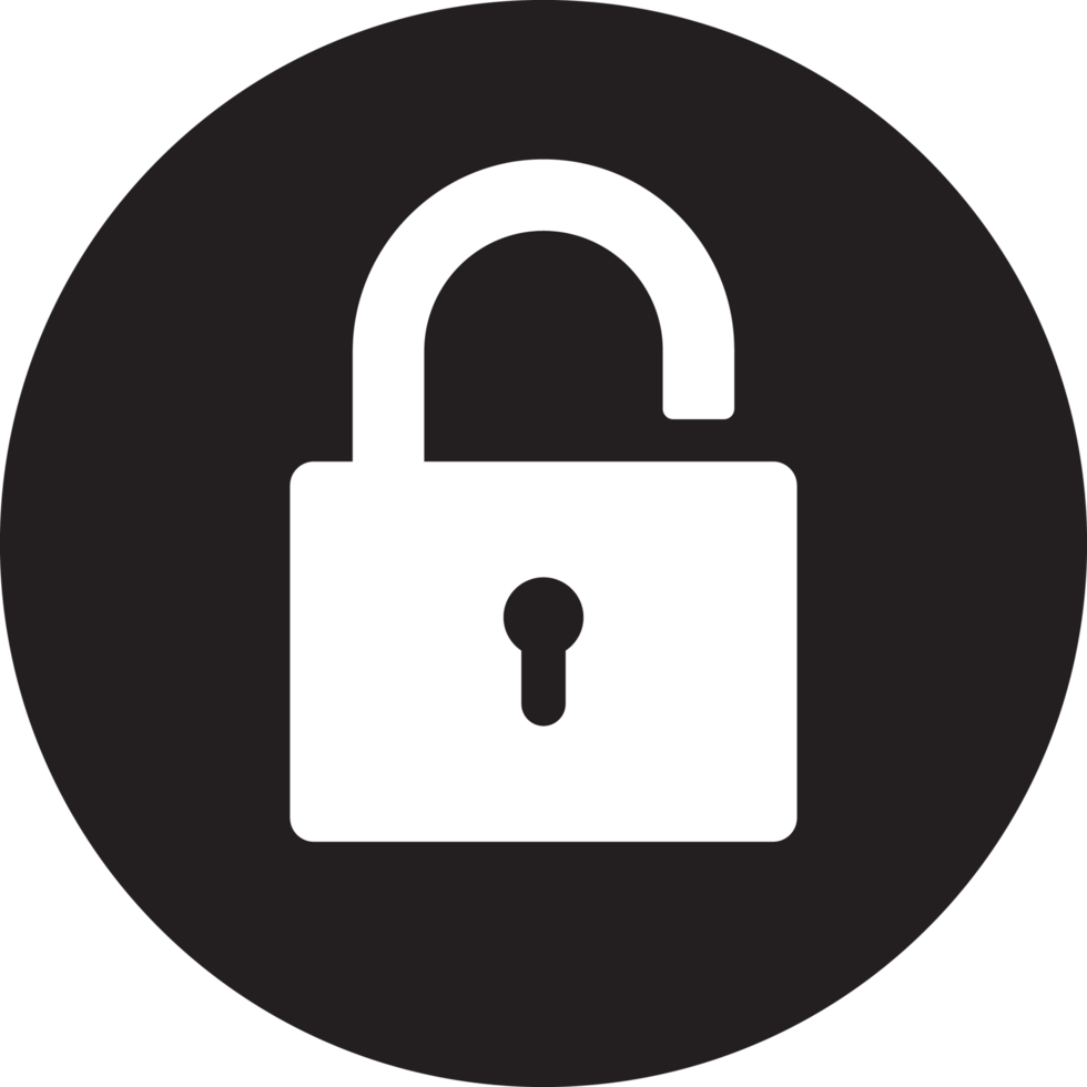 Padlock icon in flat style clip art png