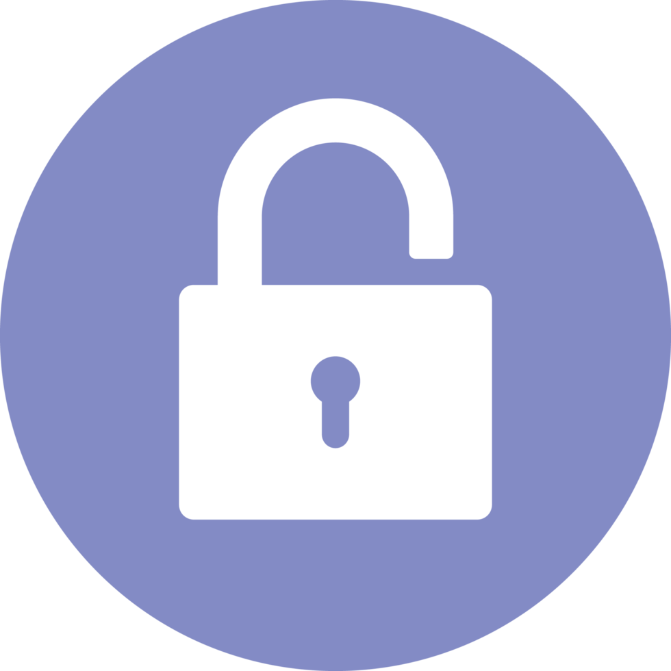 Padlock icon in flat style clip art png