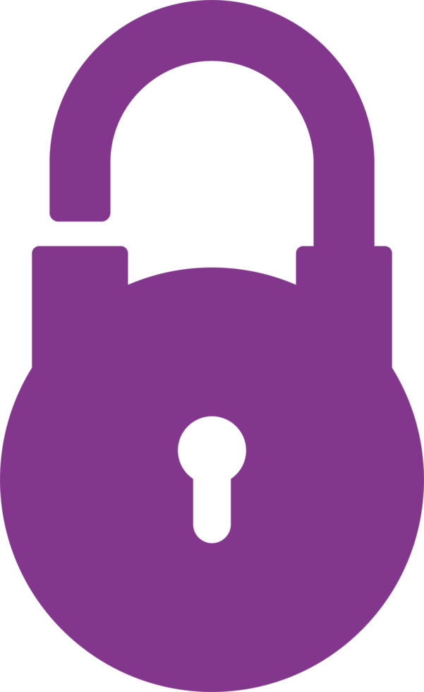 Padlock icon in flat style clip art png