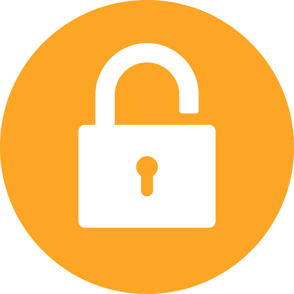 Padlock icon in flat style clip art png