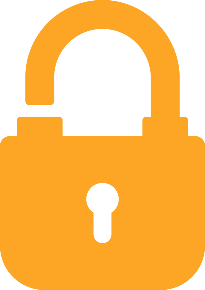 Padlock icon in flat style clip art png