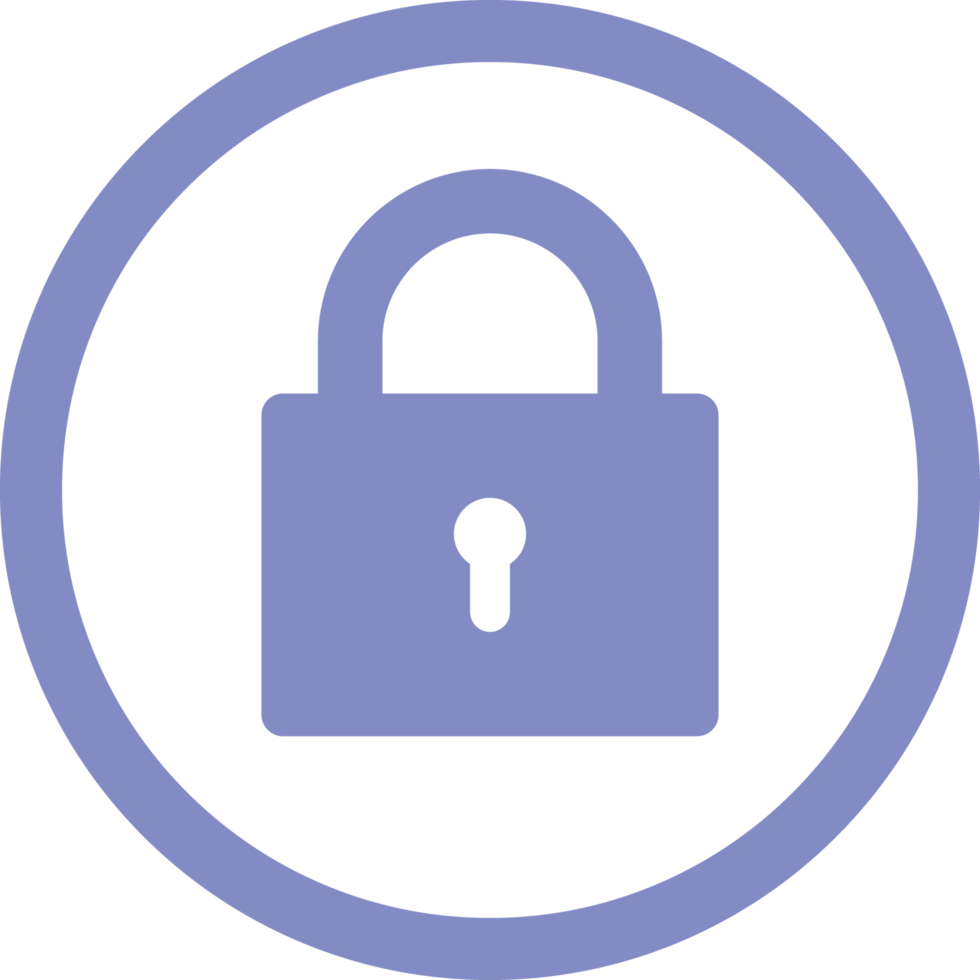 Padlock icon in flat style clip art png