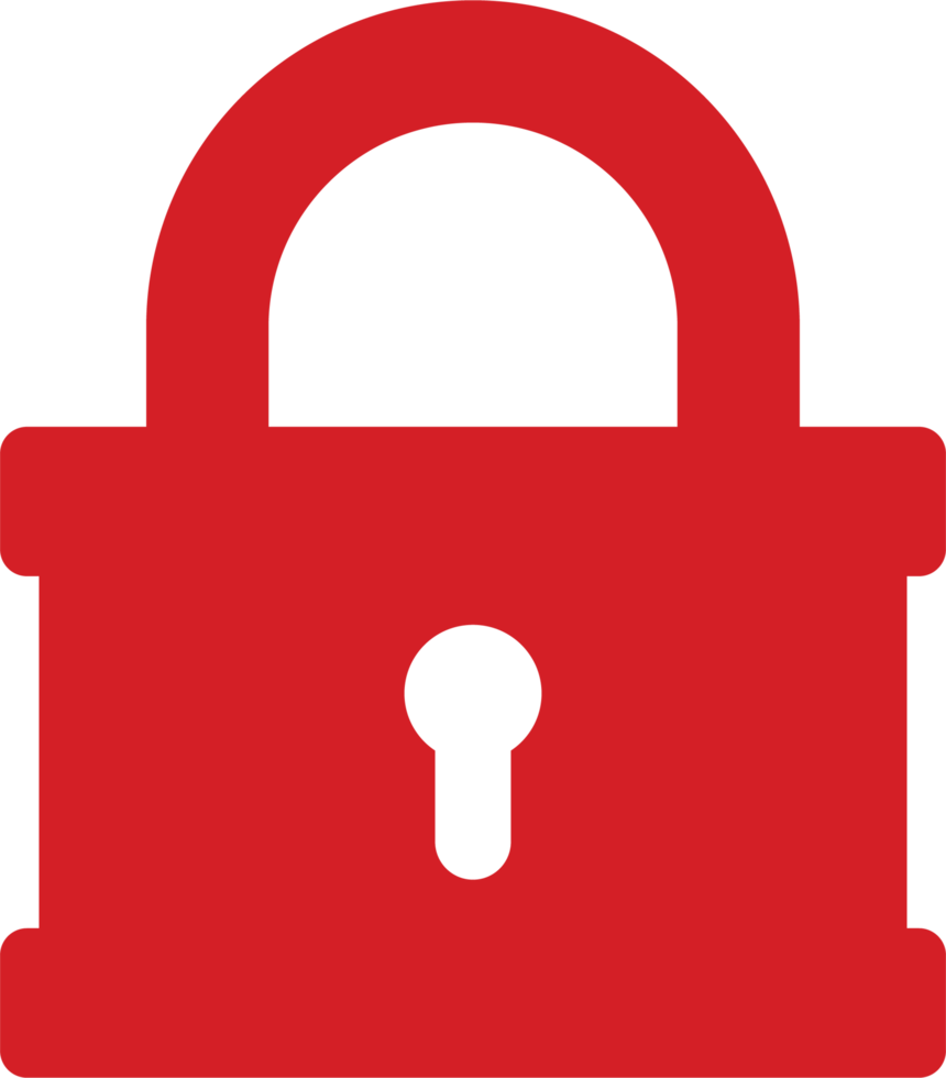 Padlock icon in flat style clip art png