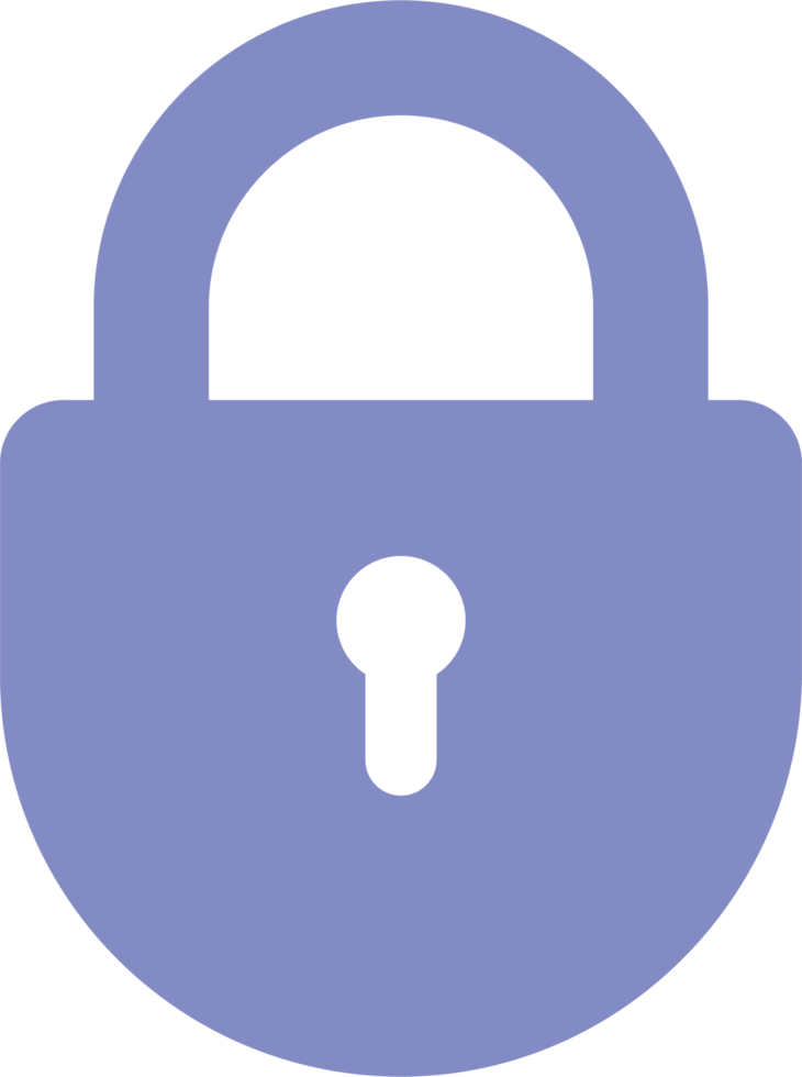 Padlock icon in flat style clip art png