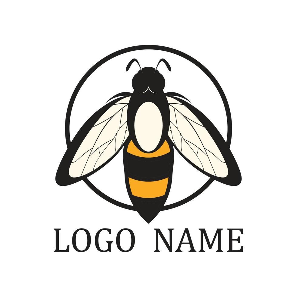 bee logo illustrations design icon vector