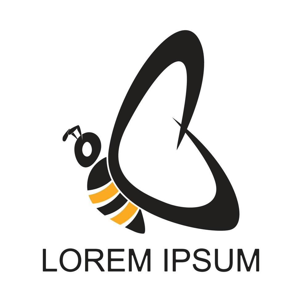 bee logo illustrations design icon vector