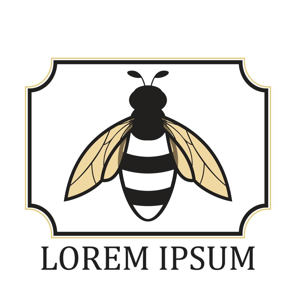 icono de diseño de ilustraciones de logotipo de abeja vector