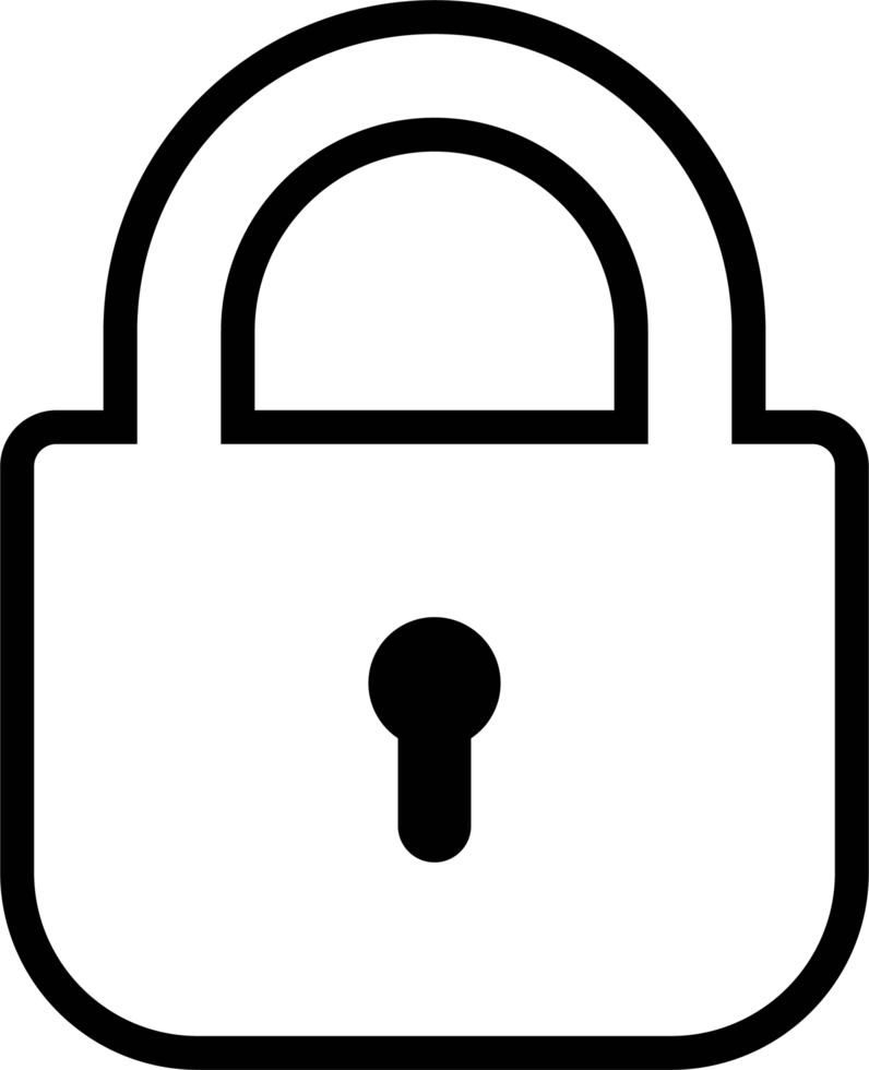 Padlock icon in flat style clip art png