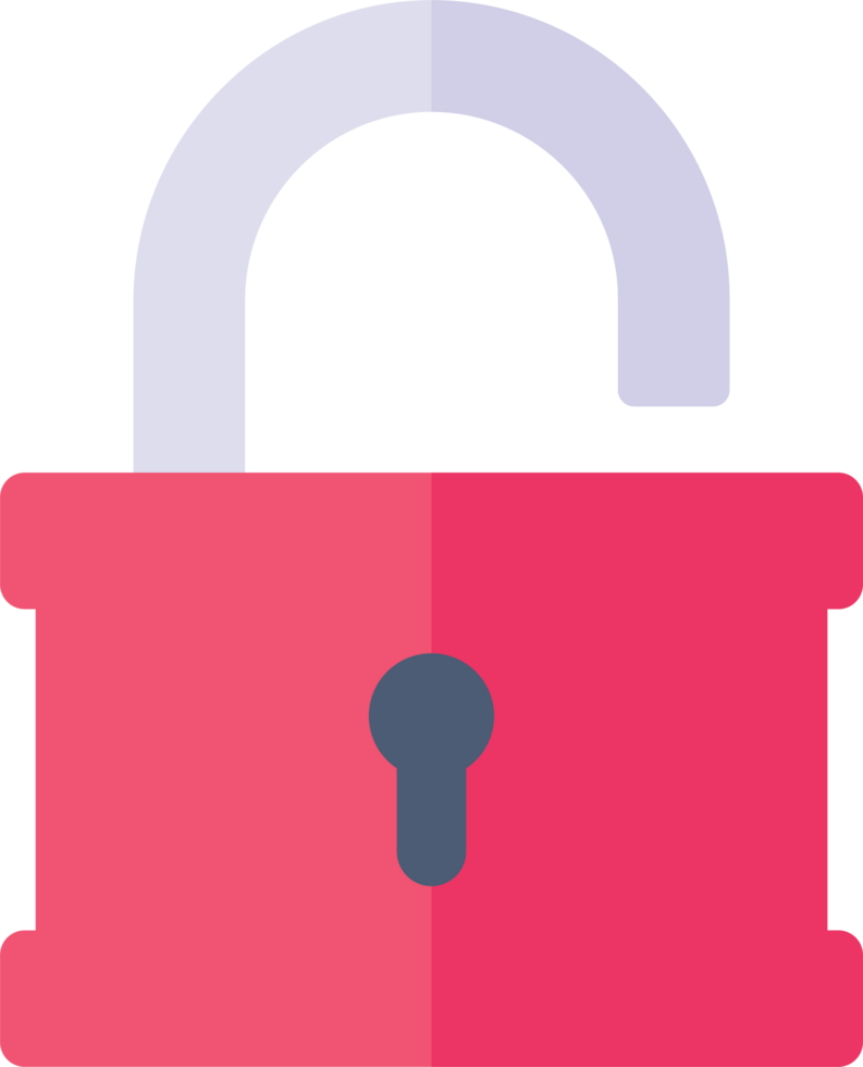 Padlock icon in flat style clip art png