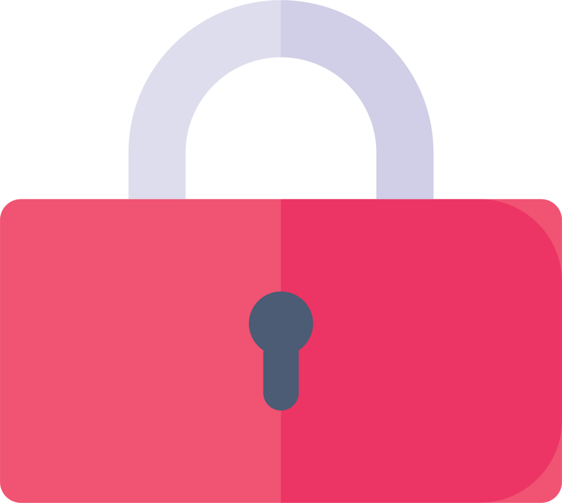 Padlock icon in flat style clip art png