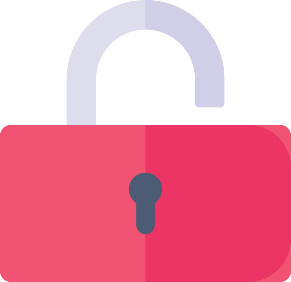 Padlock icon in flat style clip art png