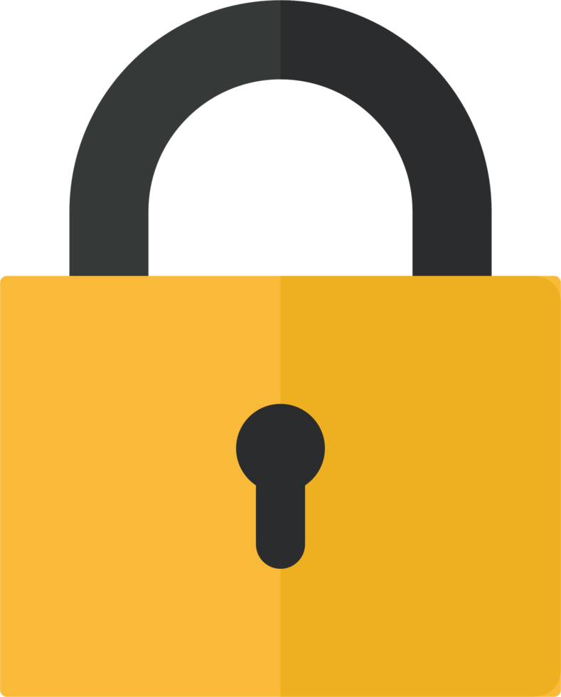 Padlock icon in flat style clip art png