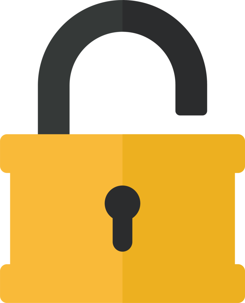 Padlock icon in flat style clip art png