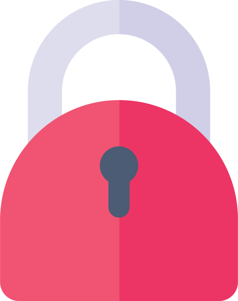 Padlock icon in flat style clip art png