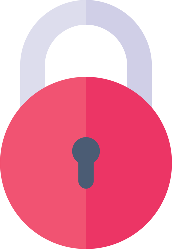 Padlock icon in flat style clip art png