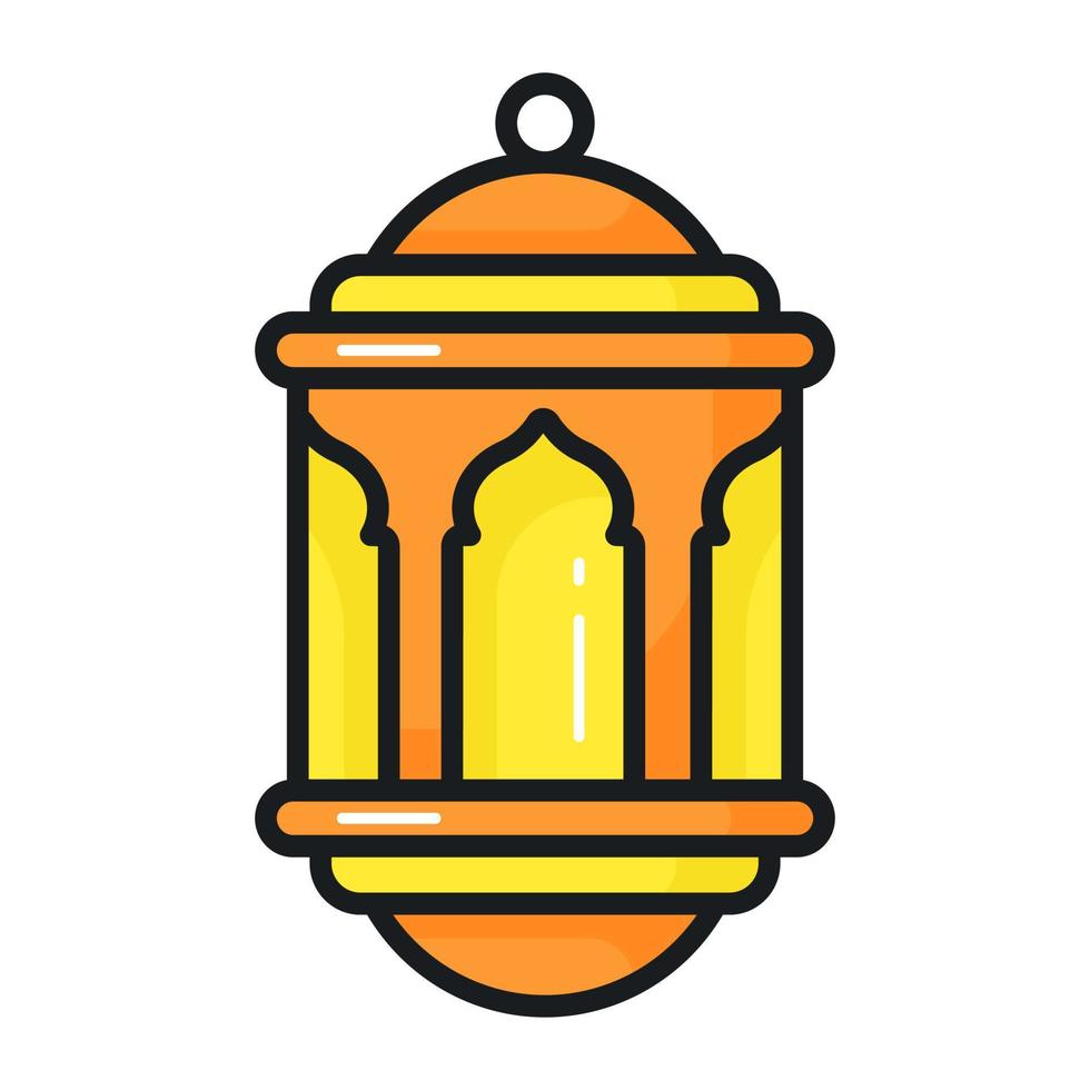 Islamic lantern vector design, portable light icon in modern style