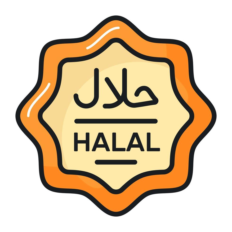 halal comida etiqueta vector diseño en moderno y de moda estilo, fácil a utilizar icono