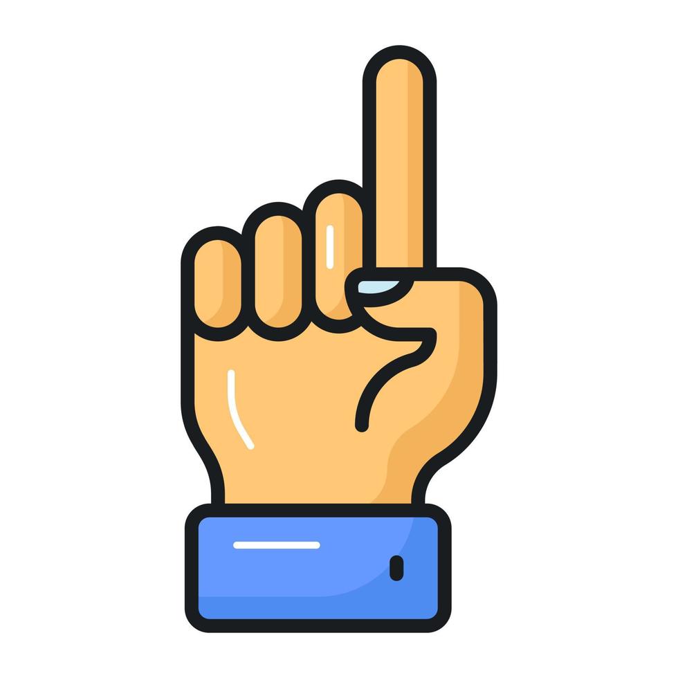 Finger pointing hand gesture, concept vector design of Allah is one