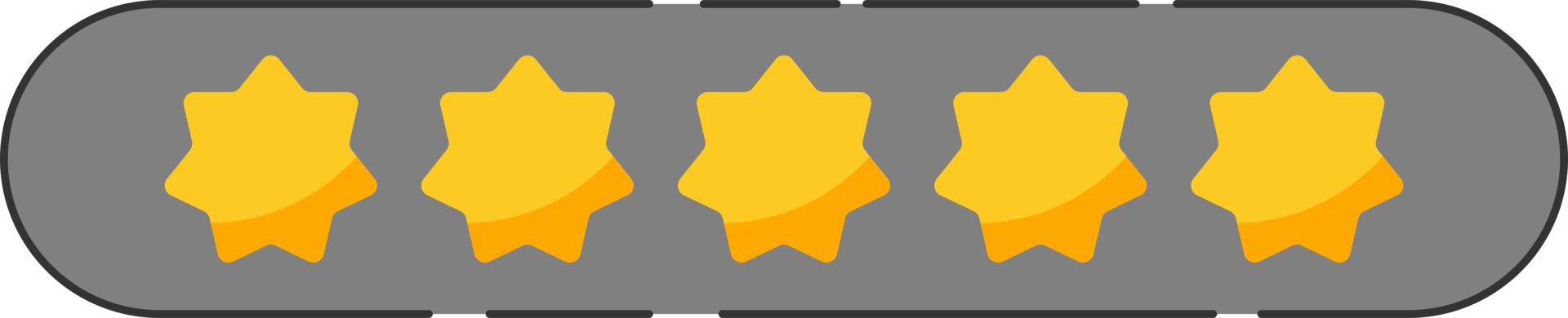 Rating star badge with gold stars and numbers png