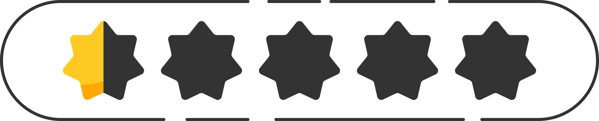 Rating star badge with gold stars and numbers png