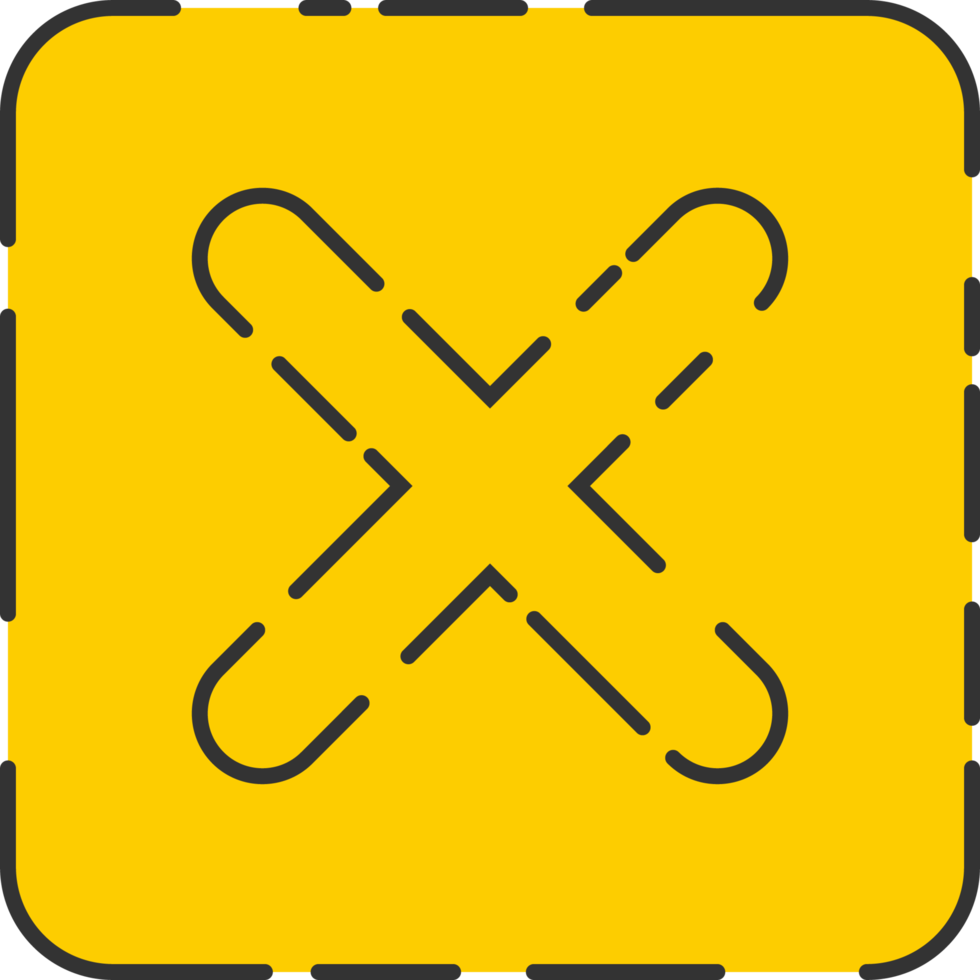 Rejected cross mark icon in flat style png