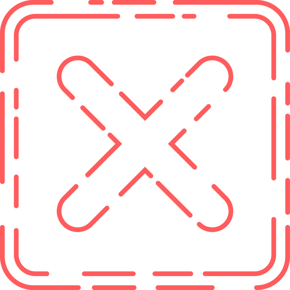 Rejected cross mark icon in flat style png