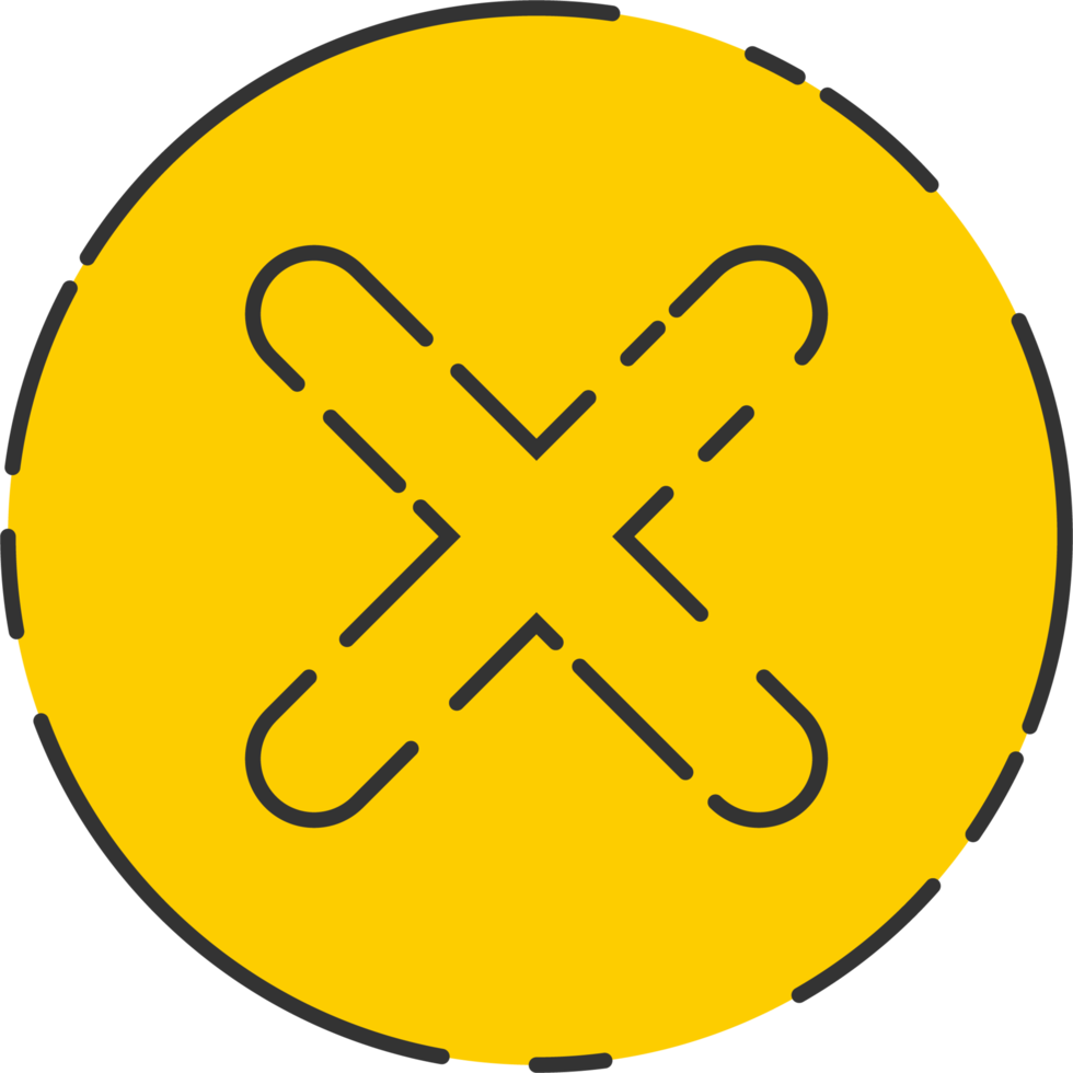 Rejected cross mark icon in flat style png