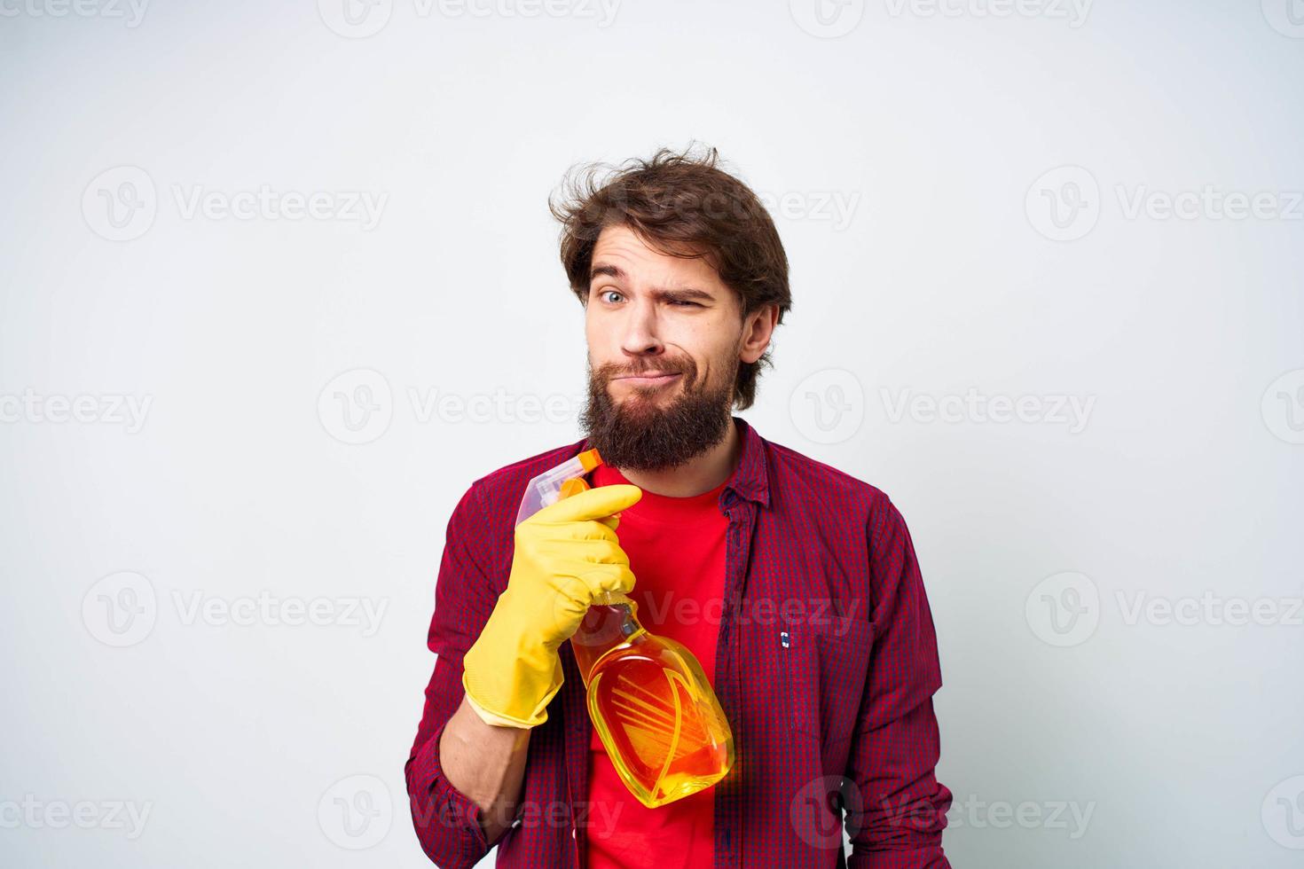 Cheerful man generally means lifestyle homework cropped view photo
