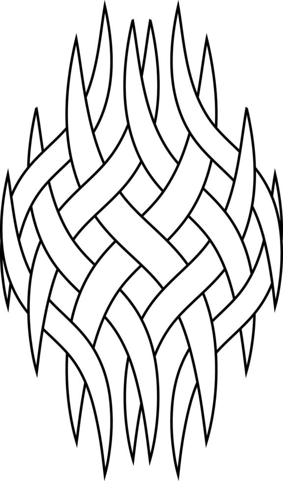 Pattern tattoo logo intertwining smoke vapors Celtic knot curved stripes vector
